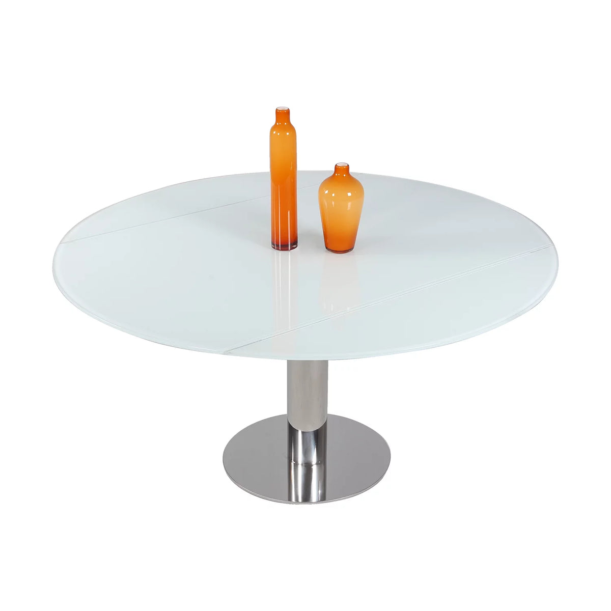 Contemporary White Glass Dining Table M42790