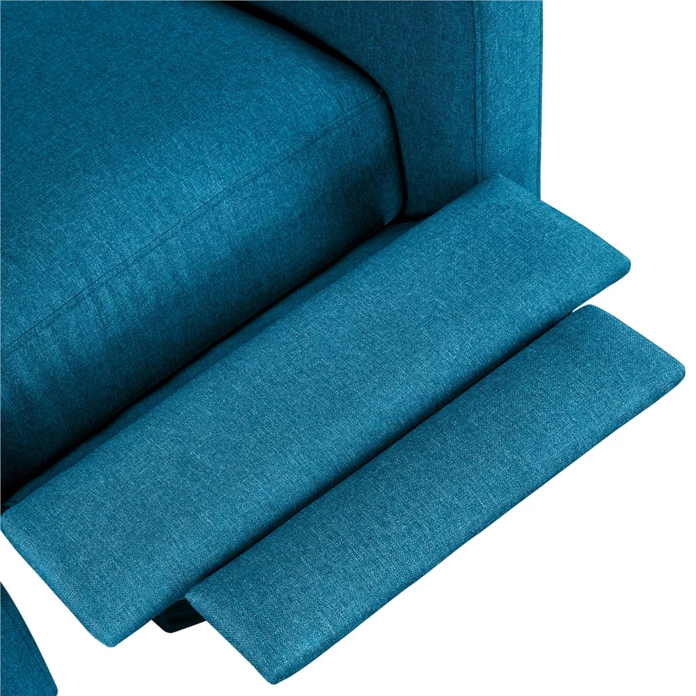 Blue Fabric Recliner Set of 2 T369853