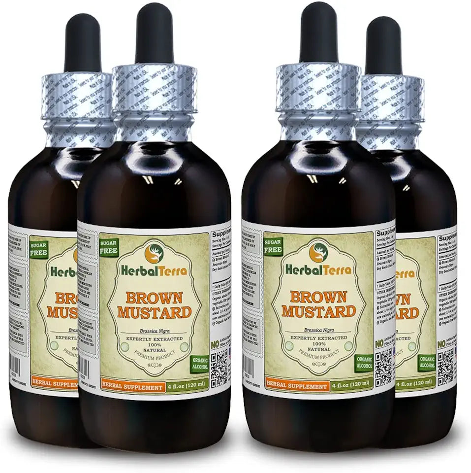 Brown Mustard Tincture Organic Dried Seeds Liquid Extract 4x120 ml K9303