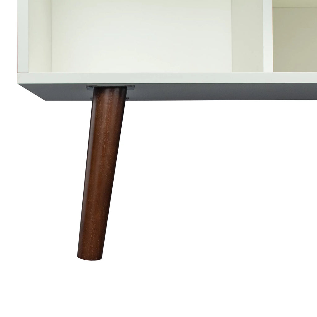 White Particle Board TV Stand with Storage and 2 Shelves M2896
