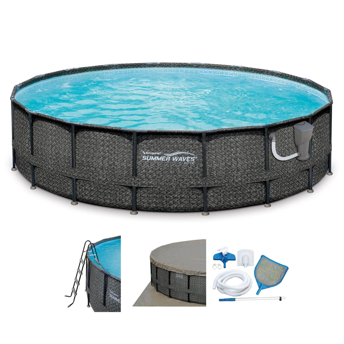 20ft x 48in Above Ground Frame Swimming Pool Set with Pump I6392