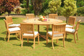 9 Pc Teak Dining Set with 72" Round Table and 8 Chairs N89415