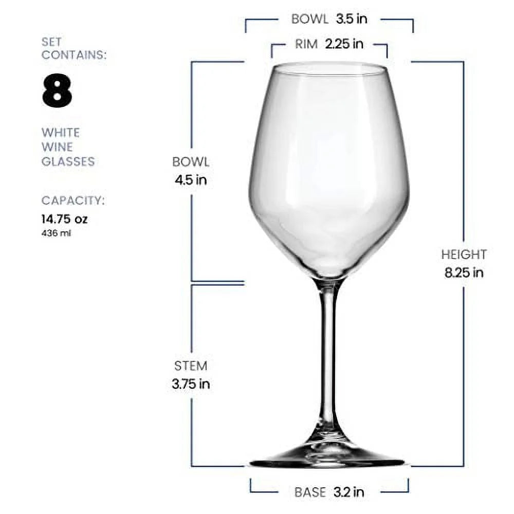 White Wine Glasses Set Of 8 Y7448