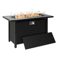 45 inch Propane Gas Fire Pit Table with Lid, Lava Rock, Waterproof Cover E6193