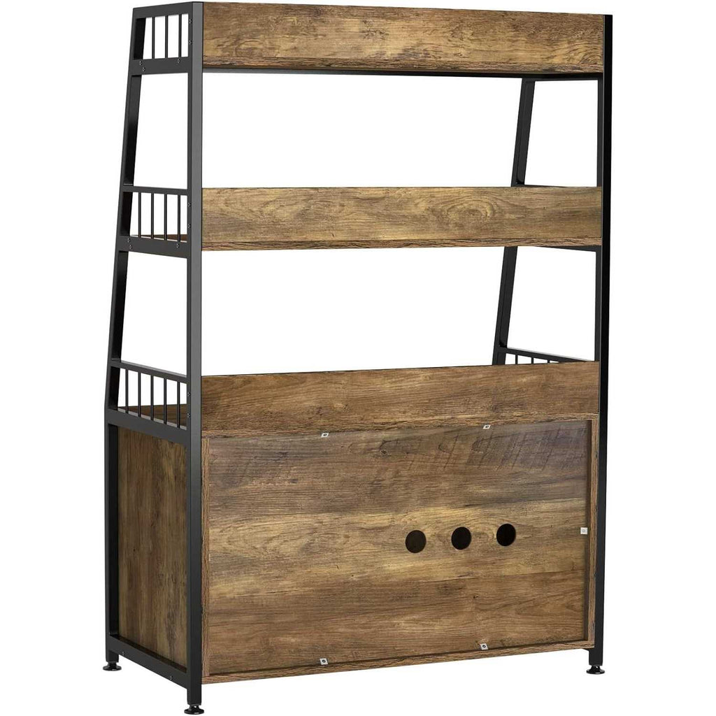 Wood Cat Litter Box Enclosure with Shelf M3722