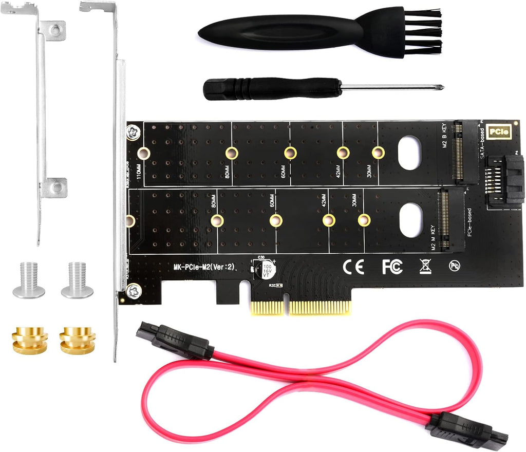 M Key M.2 NVMe SSD to PCIe 3.0 x4 Adapter Card with Low Profile Bracket B3751