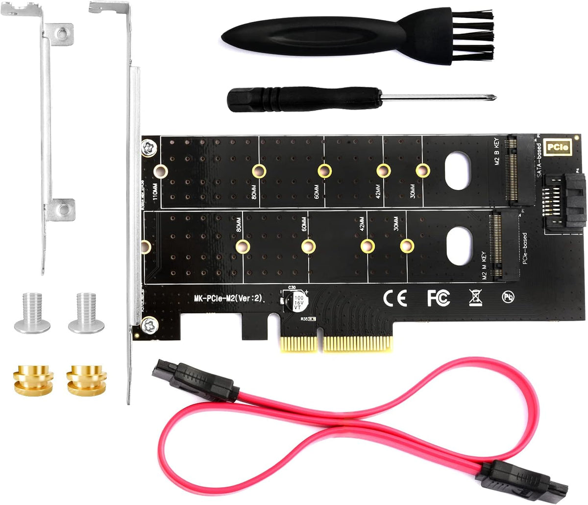 M Key M.2 NVMe SSD to PCIe 3.0 x4 Adapter Card with Low Profile Bracket B3751