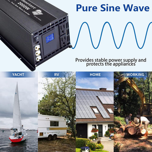 2000W 24V Pure Sine Wave Power Inverter with Dual US Outlet O64060