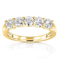 4/5 Carat Round Brilliant Near Colorless Moissanite Bridal Wedding Band 14K Yellow Gold V81045