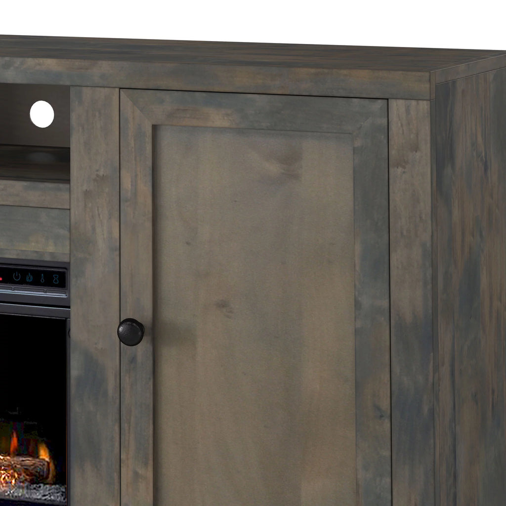 85 inch Rustic Solid Wood Fireplace TV Stand V265680