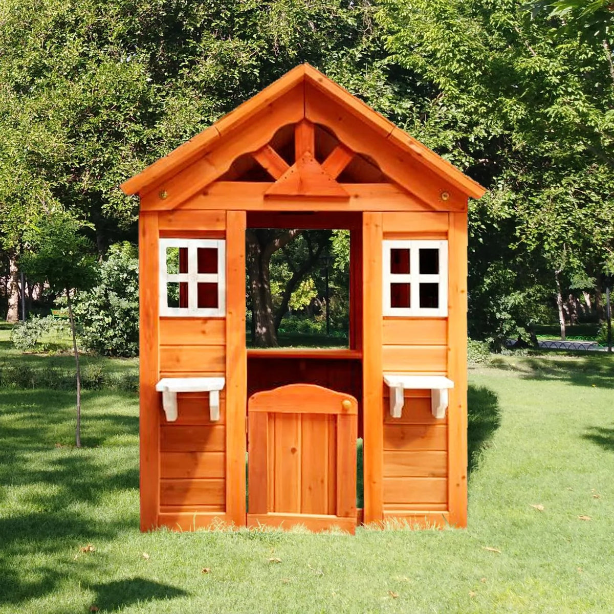 Wooden Kids Playhouse with Service Stations P467214