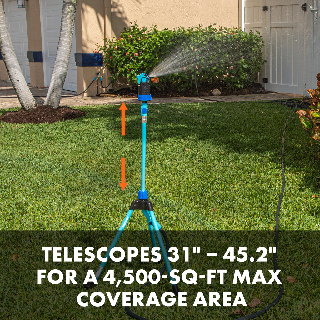 Telescoping Tripod Lawn & Garden Sprinkler, 6 Spray Patterns K9237