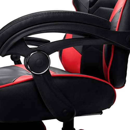 Grey Fabric Gaming Chair with Footrest B7348