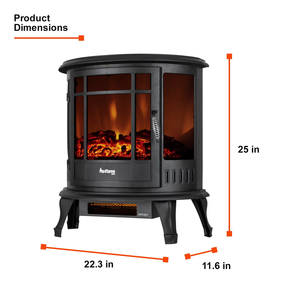 Free Standing Electric Fireplace Stove Black M59493
