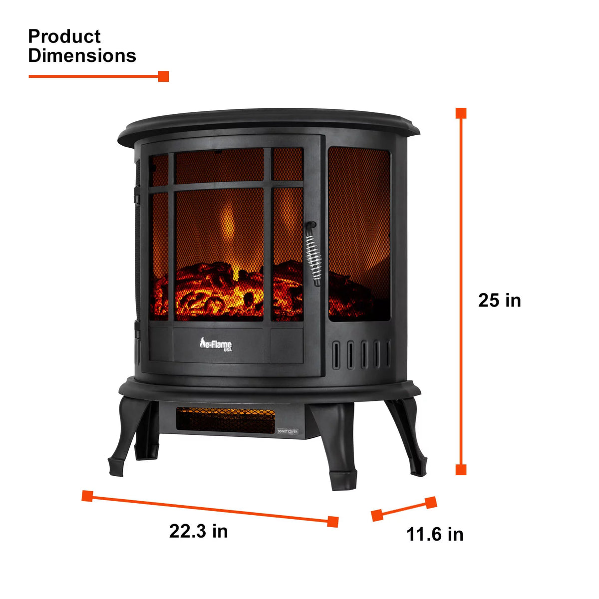 Free Standing Electric Fireplace Stove Black M59493