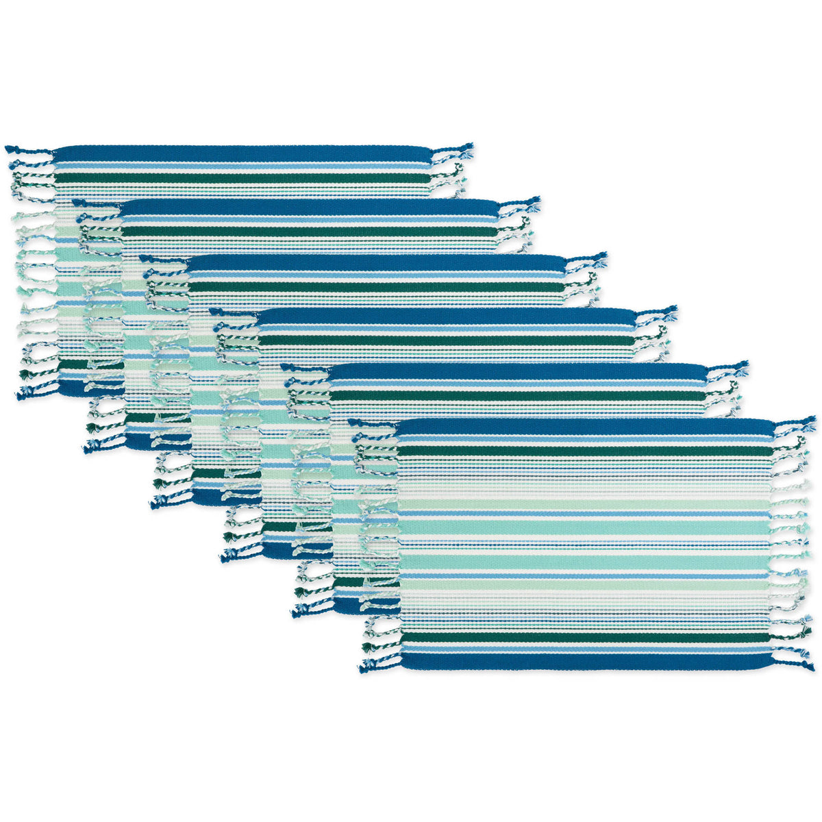 Stripe Fringed Placemat Set of 6 M546