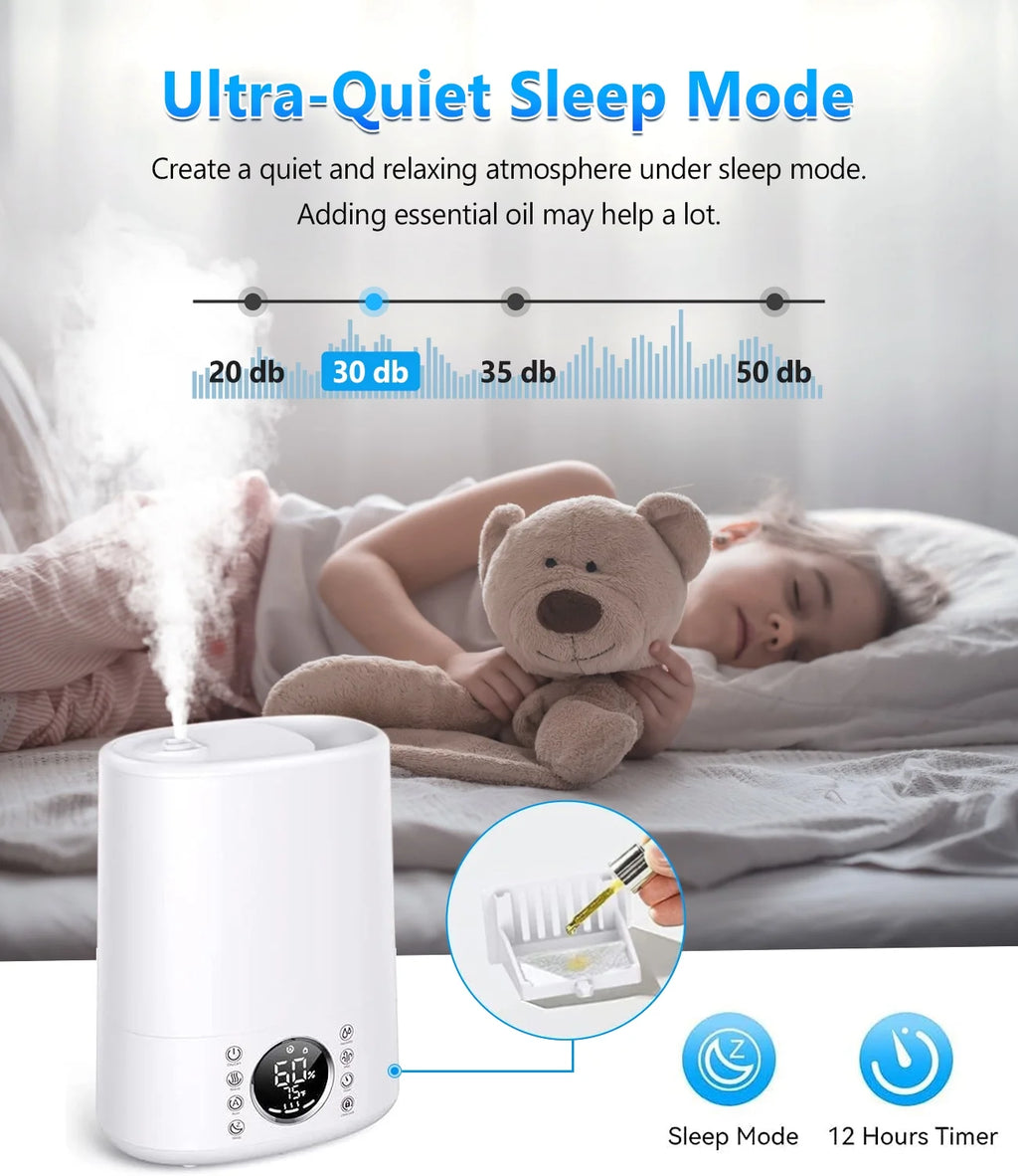 Warm and Cool Mist Top Fill Ultrasonic Humidifier with Remote B907978