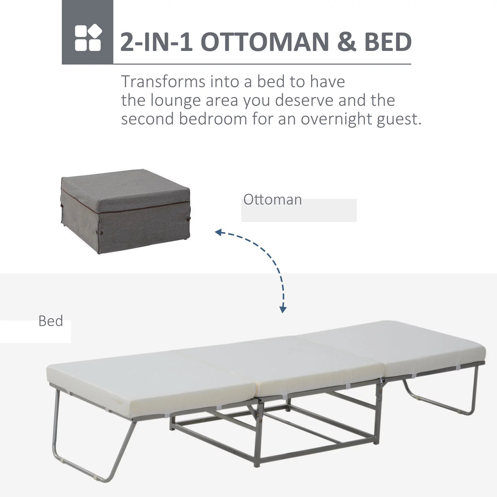 2 In 1 Grey Sofa Bed with Storage I288