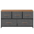 Dark Gray 5 Drawer Fabric Dresser Q539