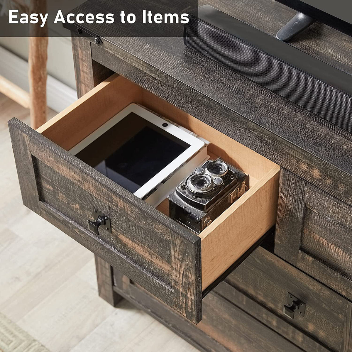 Light Rustic Oak 7 Drawer Dresser Storage Cabinet U961