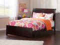 Full Wood Platform Bed with Sleigh Headboard and Footboard Espresso W75530