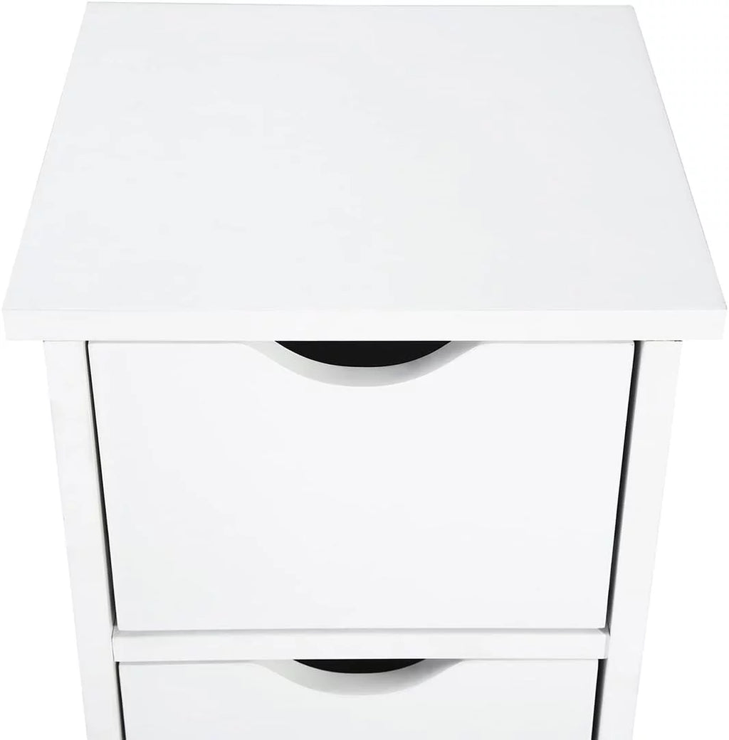 White 4 Drawer Wooden Floor Cabinet D29150