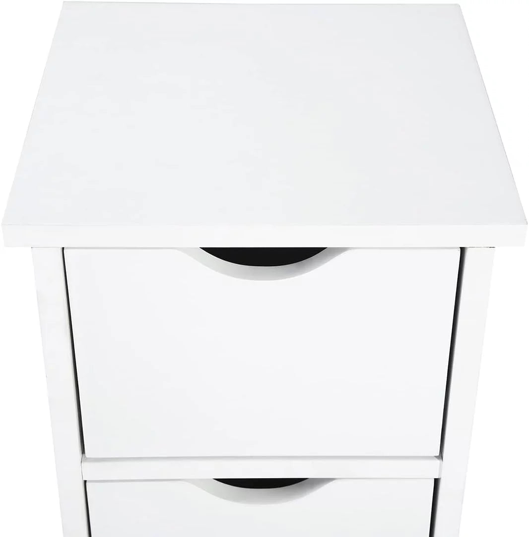 White 4 Drawer Wooden Floor Cabinet D29150