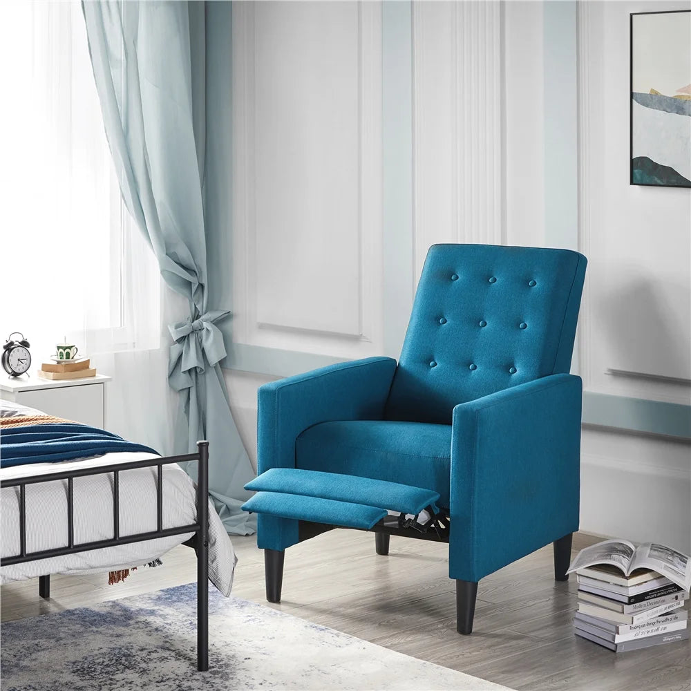 Blue Fabric Recliner Set of 2 T369853
