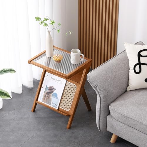 Bamboo Rattan Coffee Table with Wheels F371