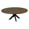 Solid Wood 60" Round Dining Table with Cast Iron Legs G693