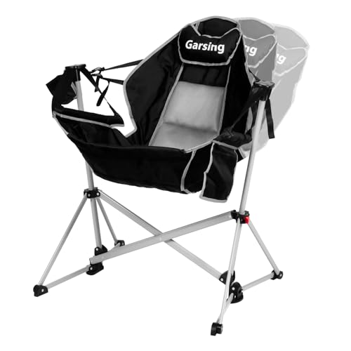 Folding Aluminum Adjustable Hammock Camping Chair with Pillow Cup Holder Carry Bag O242419