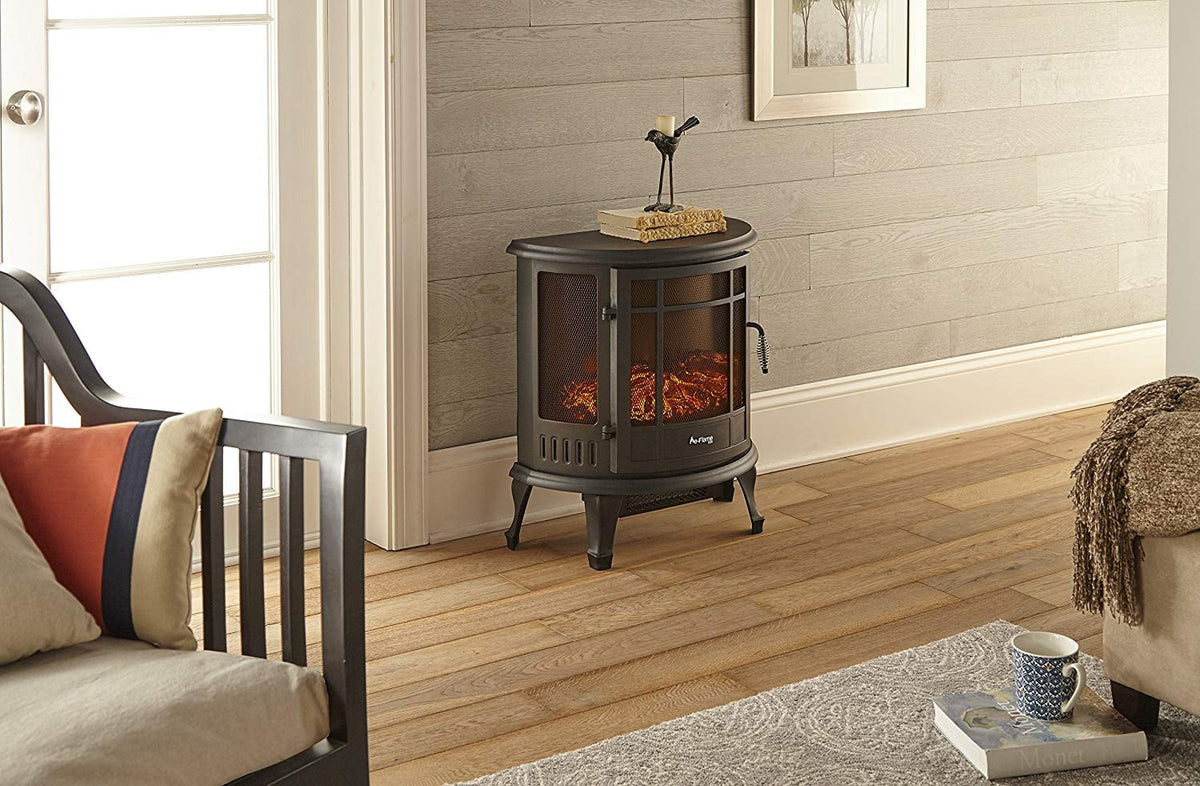 Free Standing Electric Fireplace Stove Black M59493