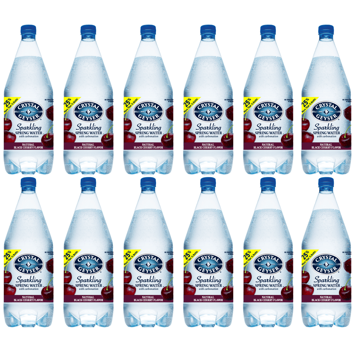 Black Cherry Sparkling Spring Water 12 Pack 42 oz Bottles O8085