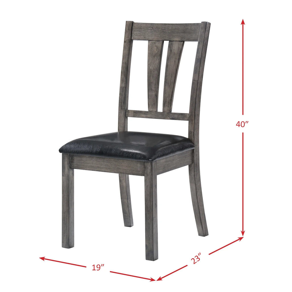 Gray Faux Leather Dining Chair Set of 2 P98595