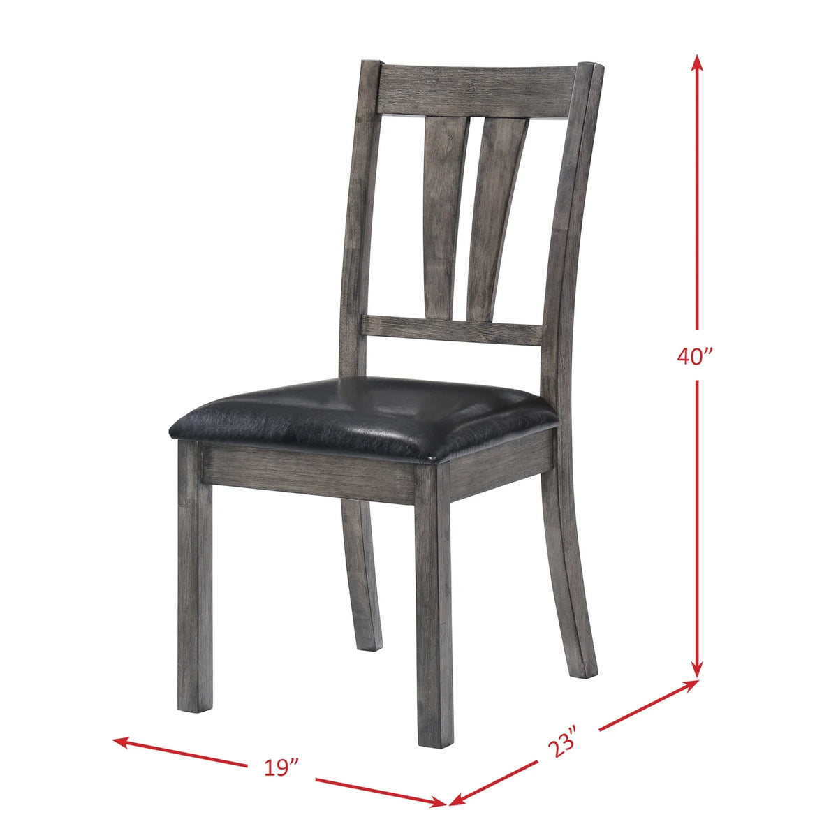 Gray Faux Leather Dining Chair Set of 2 P98595