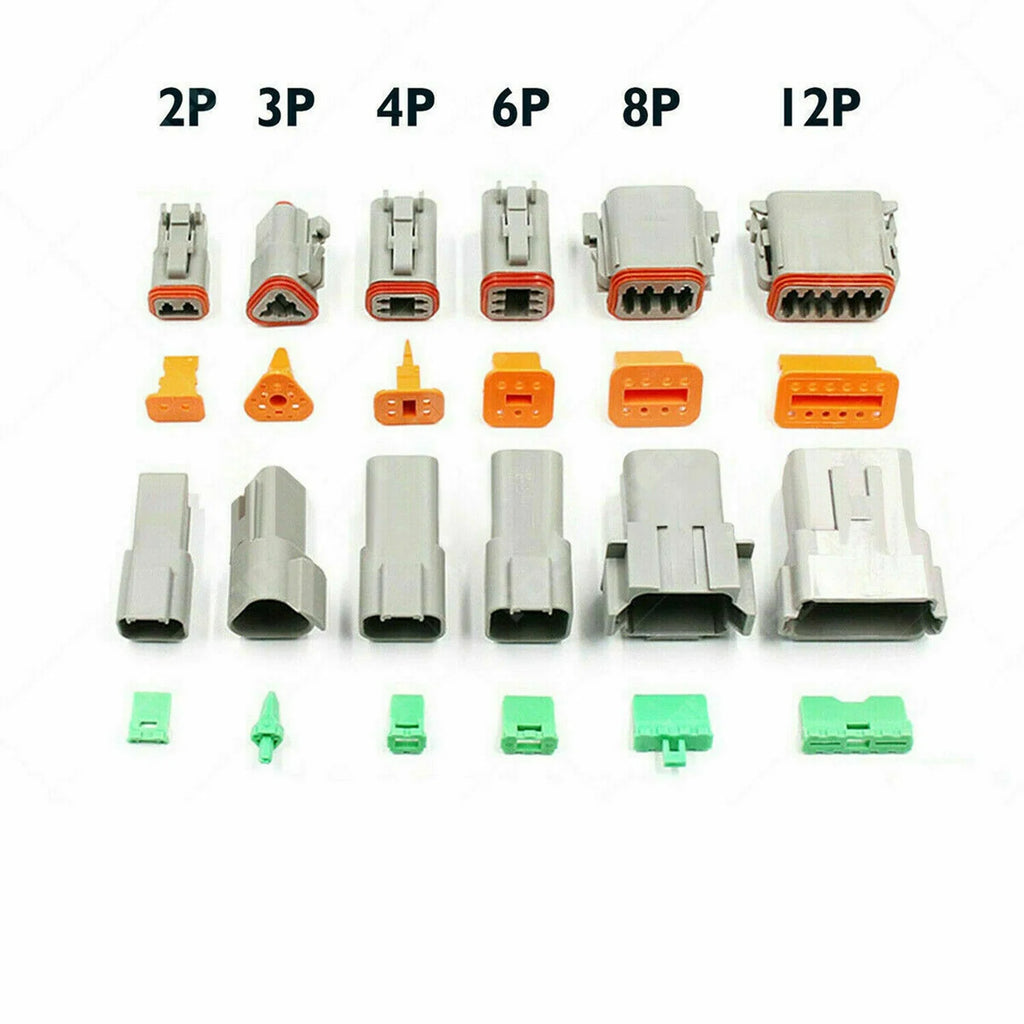 DT Connector Plug Kit, 2 3 4 6 8 Pin Automotive Electrical Connectors with Crimp Tool F50109