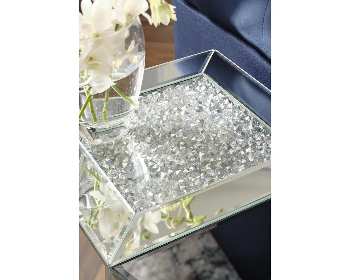 Contemporary Accent Table Mirror Silver Finish C59664