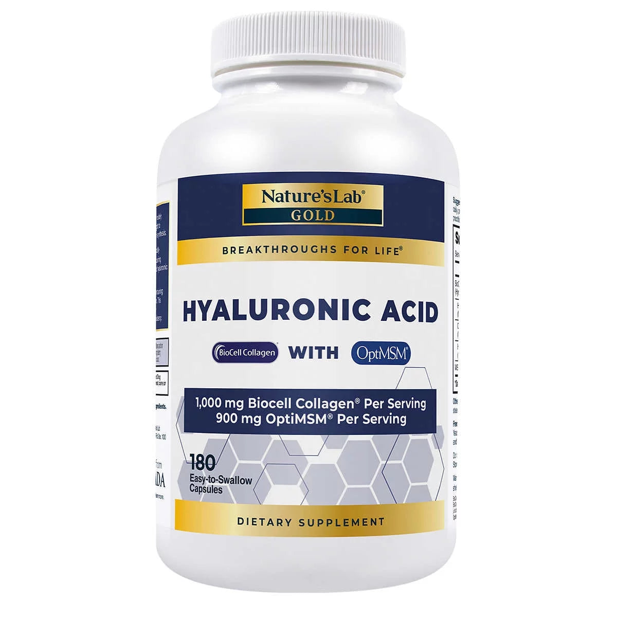 Hyaluronic Acid with Biocell Collagen, 180 Capsules Q160