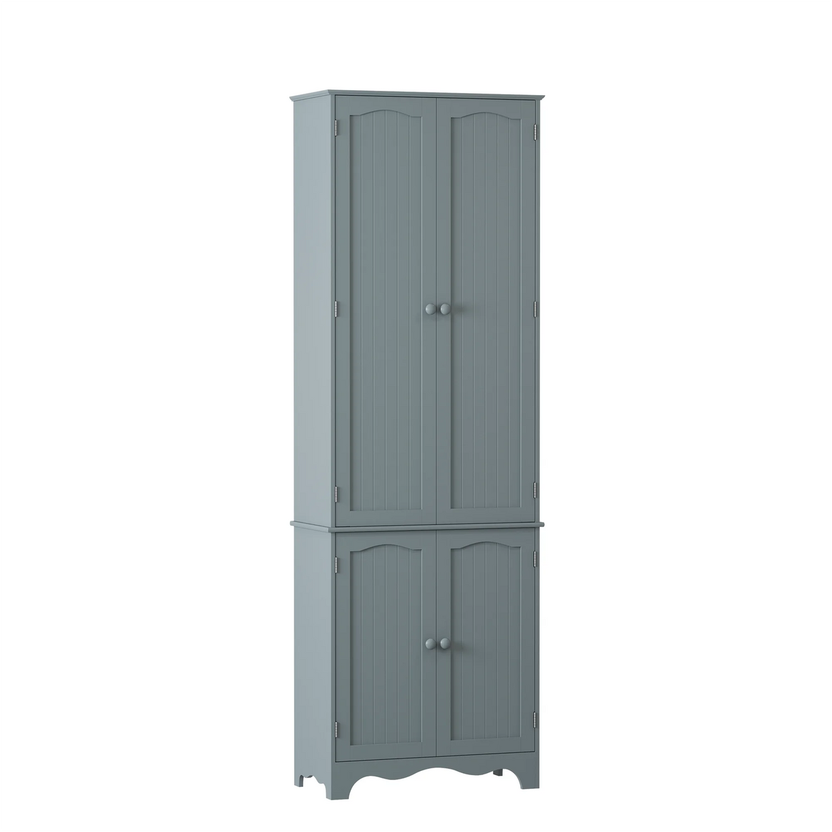 72" H Freestanding Tall Pantry Cabinet with 2 Large Cabinets and Adjustable Shelves R93938