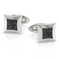 Sterling Silver Black Diamond Cuff Links W51594