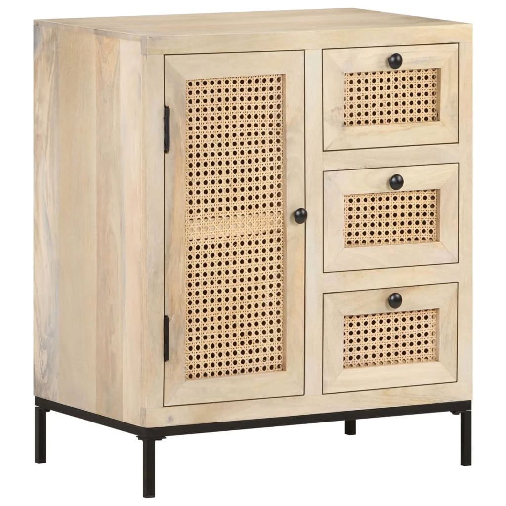 Solid Mango Wood and Natural Cane Sideboard K713