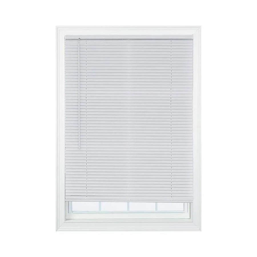 White Cordless Light Filtering Vinyl Mini Blind 51 in. W x 64 in. L H390579