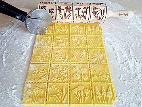 Embossing Rolling Pin with 16 Different Flowers Z975