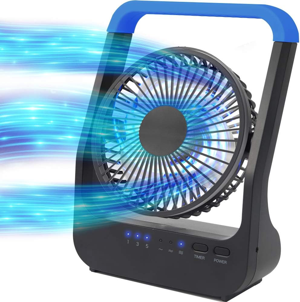 Battery Operated Fan Portable Desk Fan with Timer 3 Speeds I962