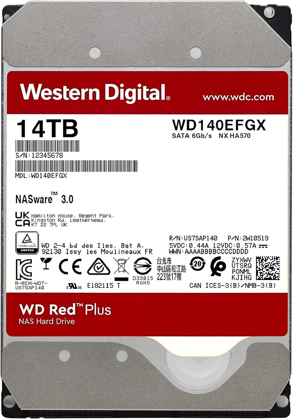 3TB NAS Internal Hard Drive HDD 5400 RPM SATA 6 Gb/s CMR 128 MB Cache 3.5 Z926