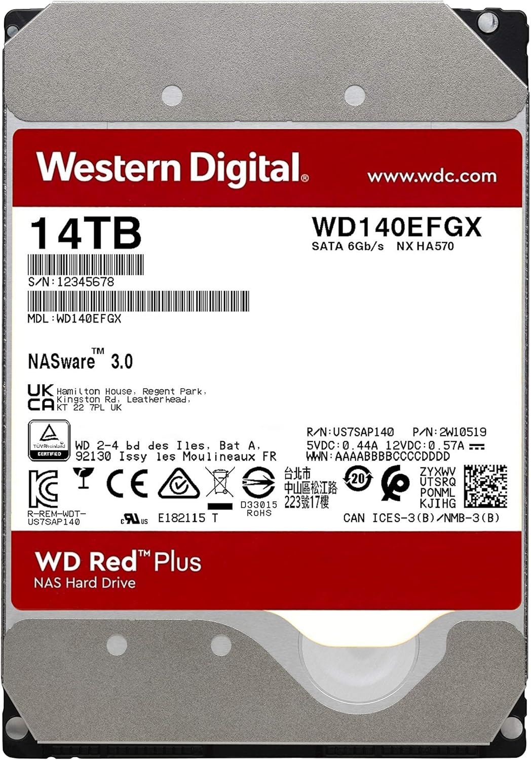 3TB NAS Internal Hard Drive HDD 5400 RPM SATA 6 Gb/s CMR 128 MB Cache 3.5 Z926