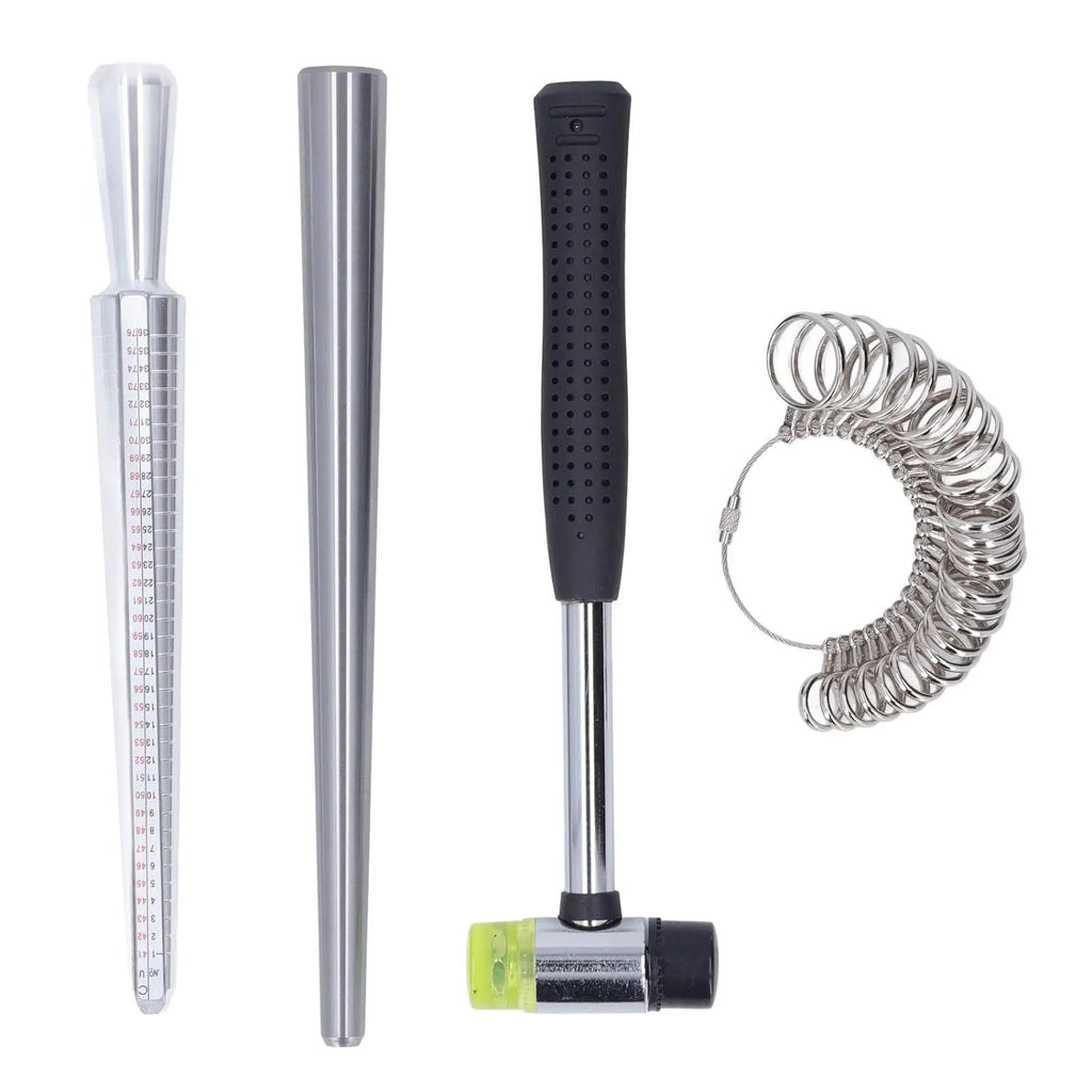 Ring Mandrel Sizer Aluminum Measuring Gauge Jewelry Making Tools O49074