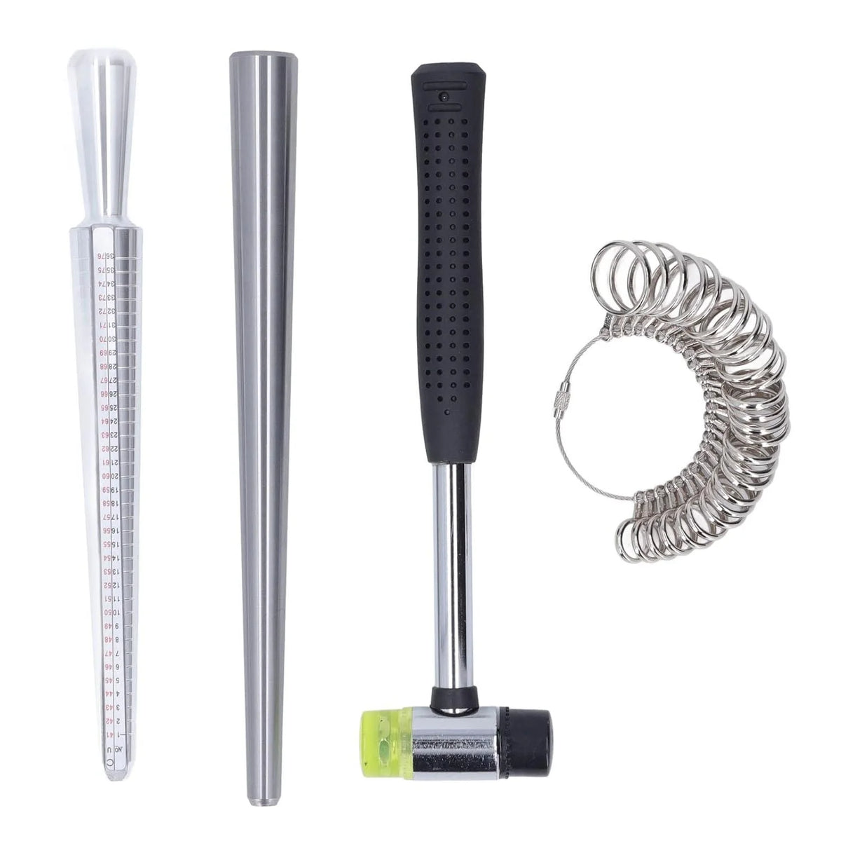 Ring Mandrel Sizer Aluminum Measuring Gauge Jewelry Making Tools O49074
