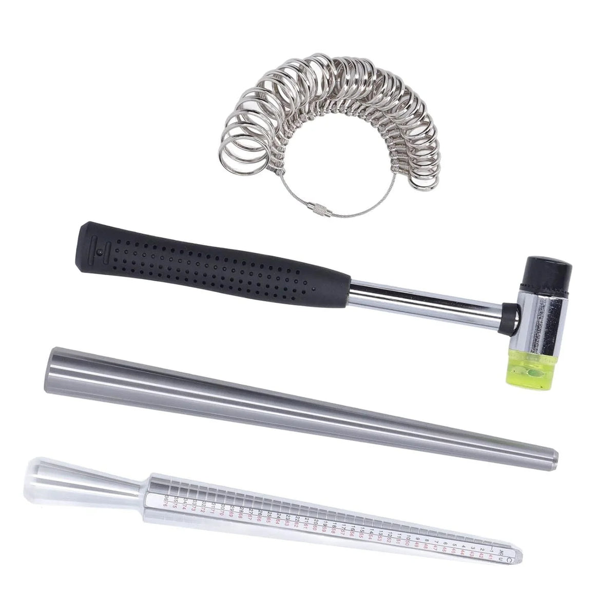 Ring Mandrel Sizer Aluminum Measuring Gauge Jewelry Making Tools O49074