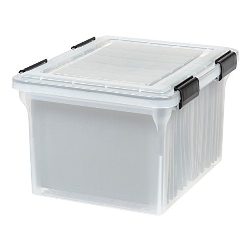 Clear 32 Qt Plastic File Box 4 Pack P649419